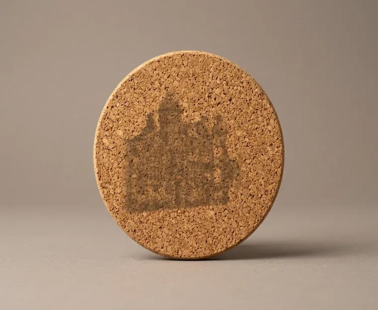 Cork Coaster, Round, unmarked