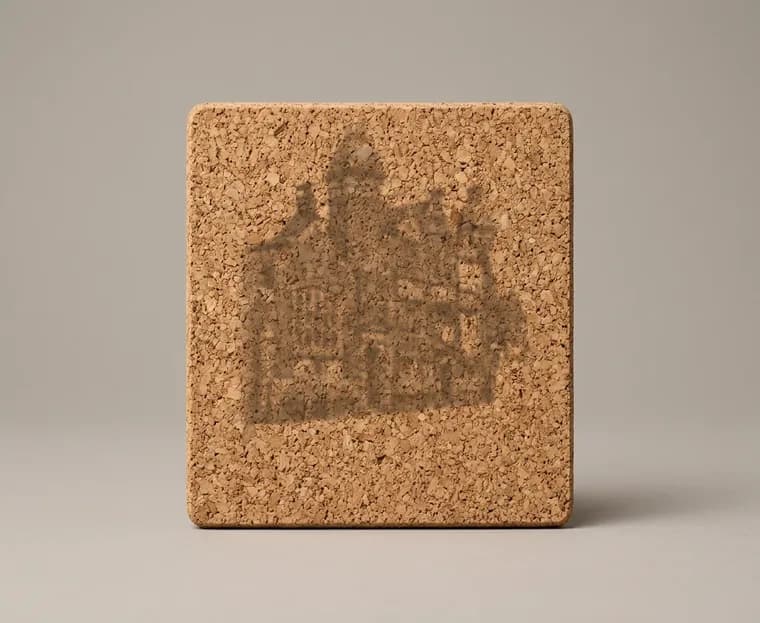 Cork Coaster, Square, unmarked