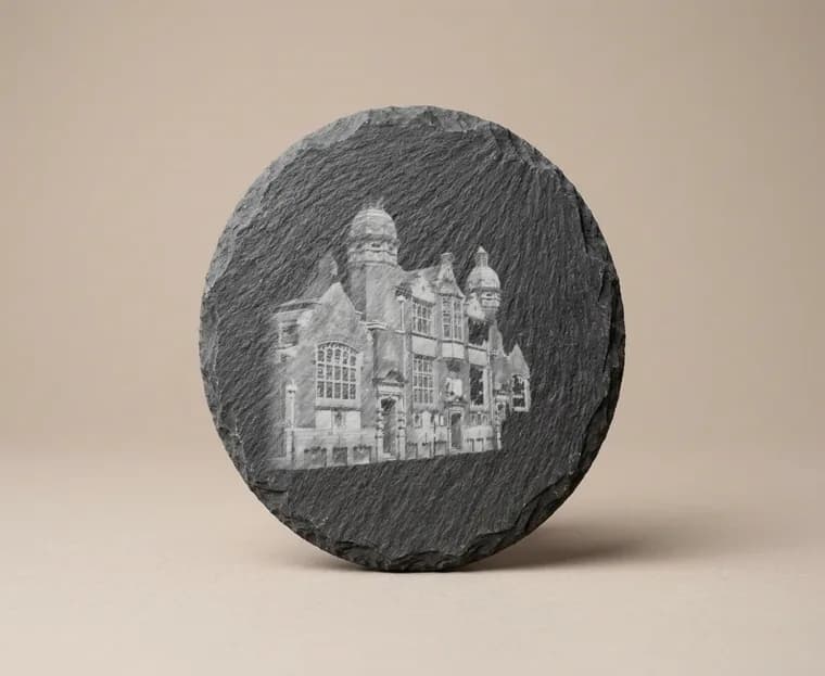 Slate Coaster, Round, unmarked