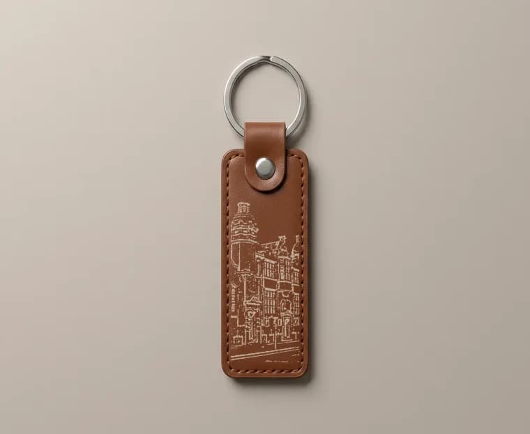 Leather Keyring, unmarked
