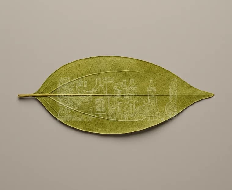 Engraved Cinnamon Leaf, unmarked